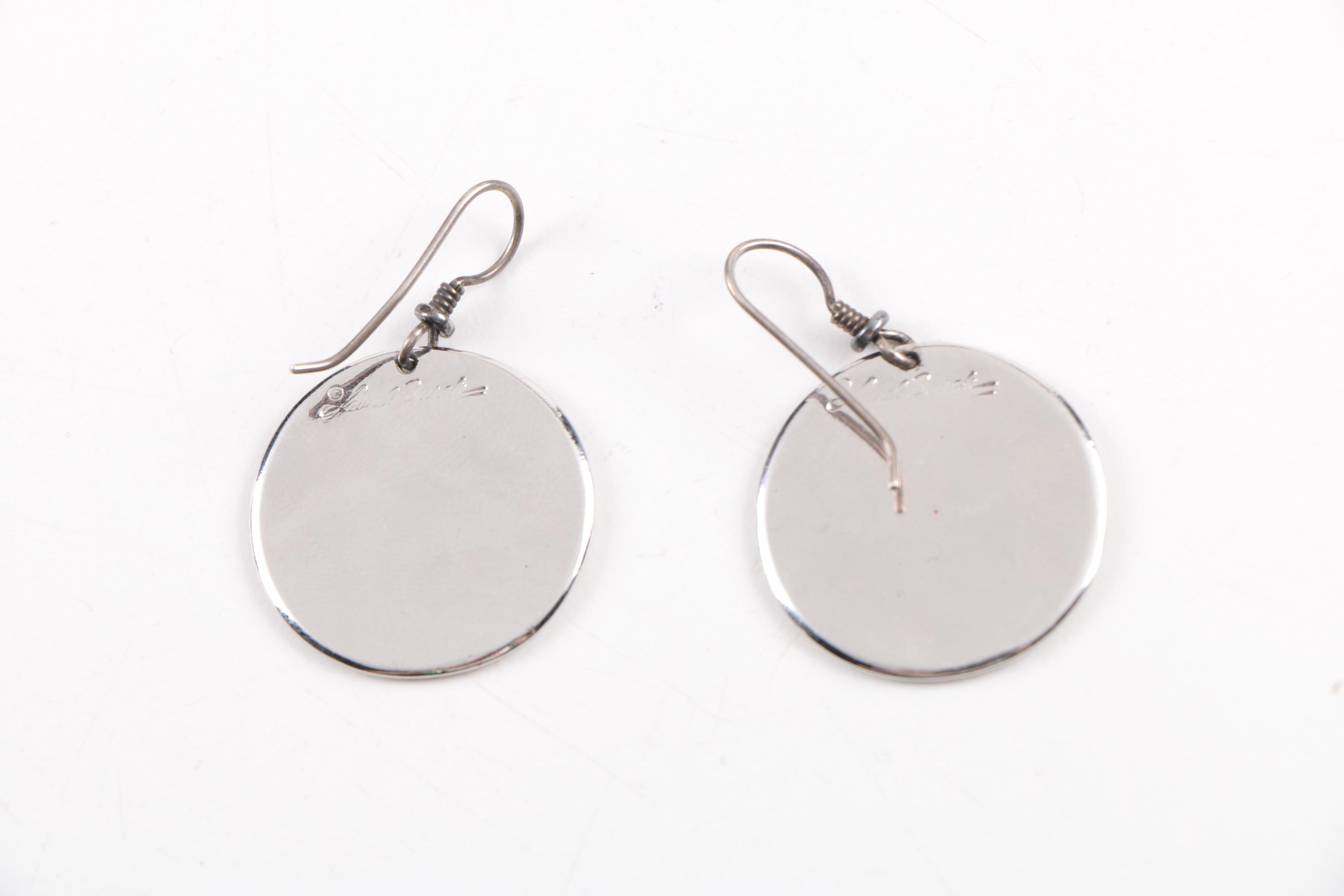 Laurel Burch "Marsh Lion" and "Wind Flower" Enameled Earrings