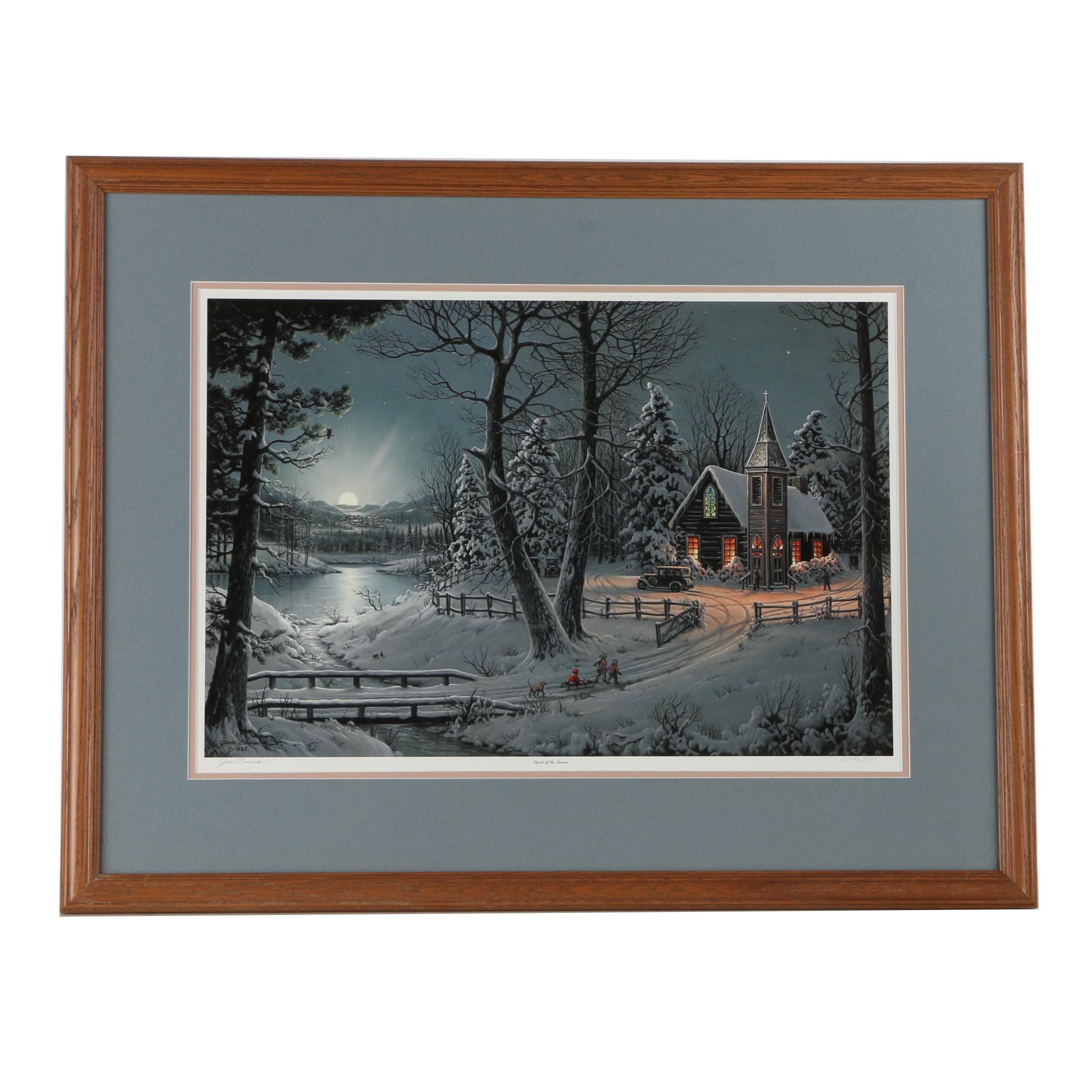 Jesse Barnes Limited Edition Offset Lithograph "Spirit of the Season"