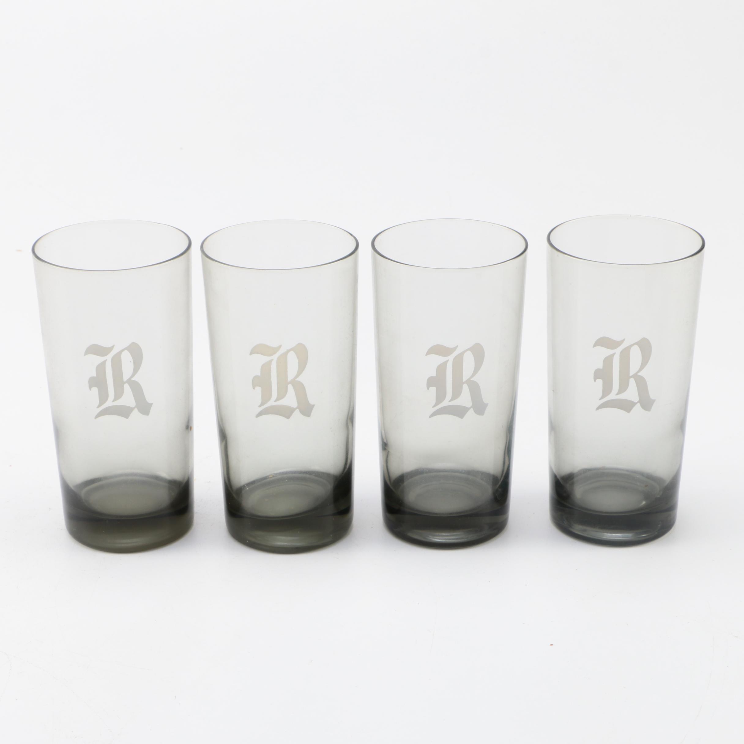 "R" Monogram Drinking Glasses
