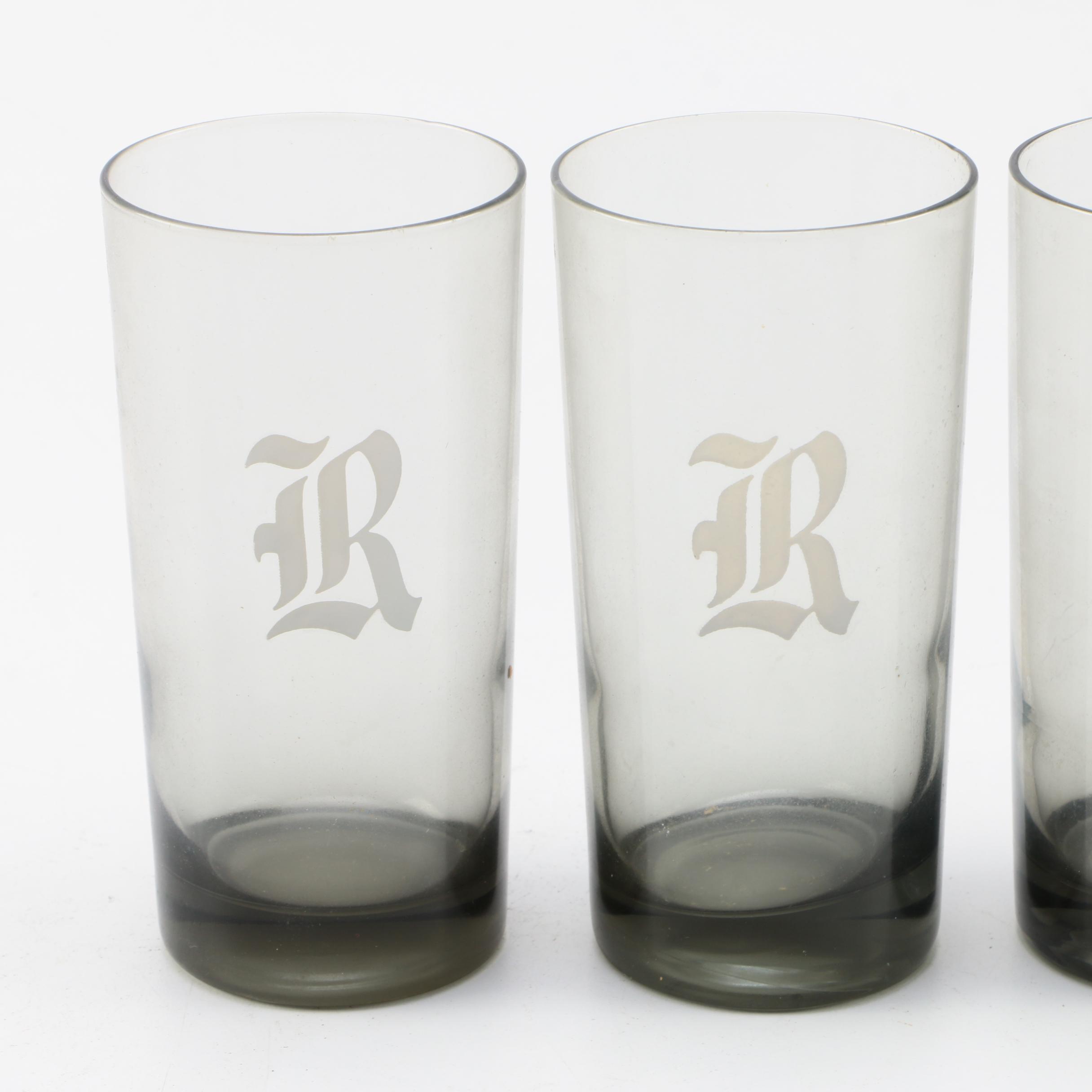 "R" Monogram Drinking Glasses