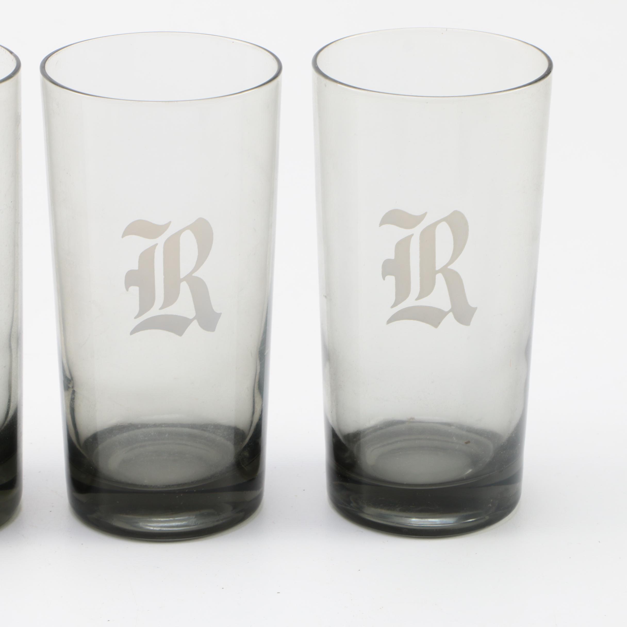 "R" Monogram Drinking Glasses