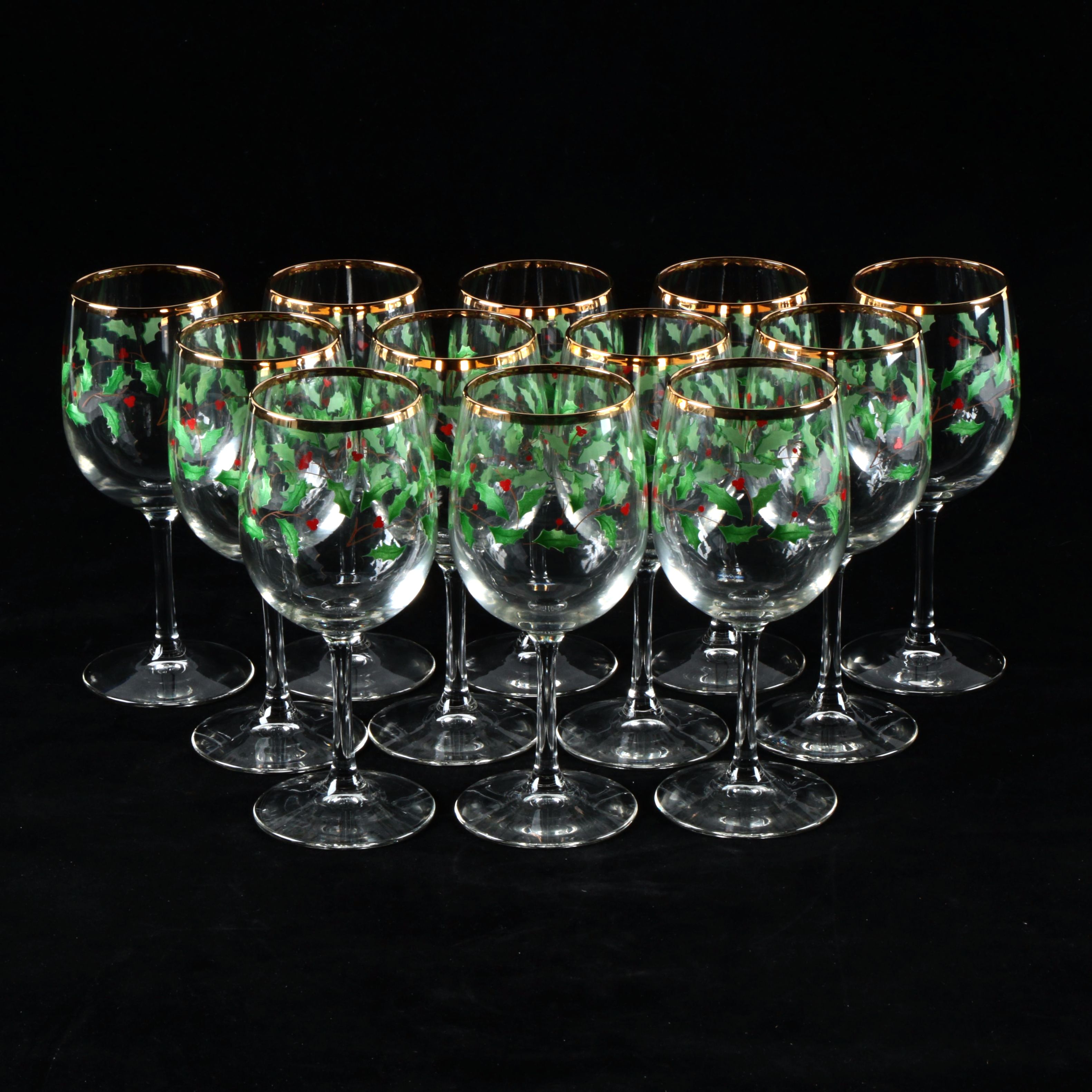 Set of Lenox "Holiday" Wine Glasses