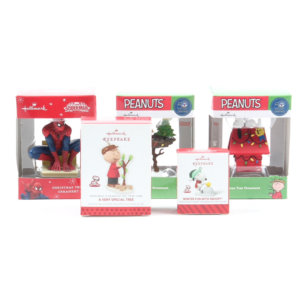 Peanuts and Spider-Man Christmas Ornaments