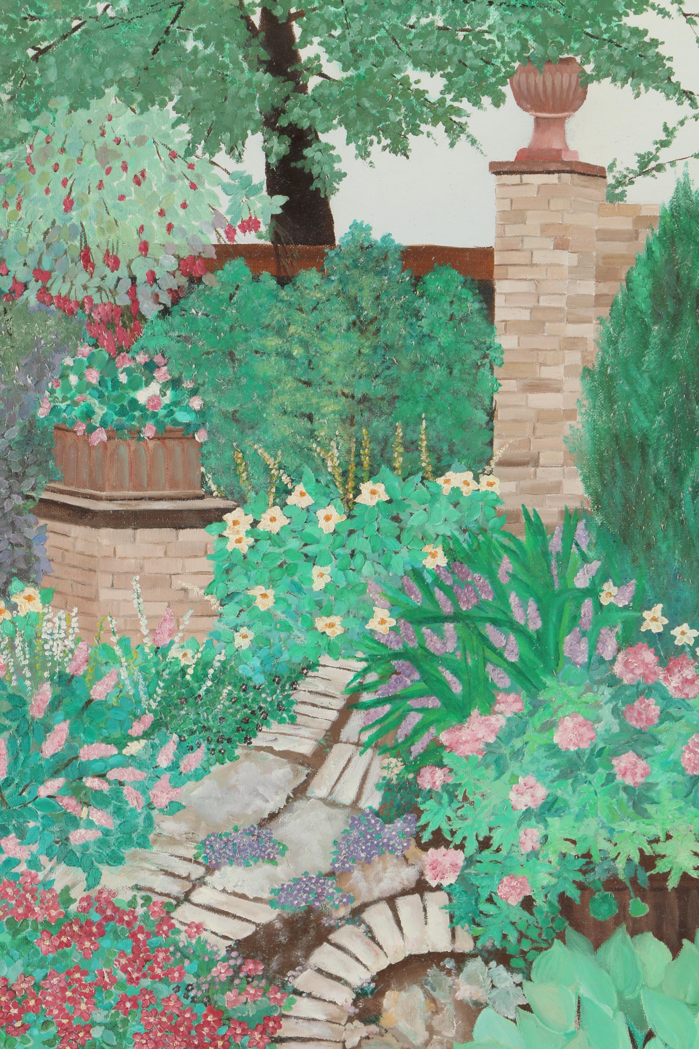 Carolyn Bush Oil on Canvas of a Terrace