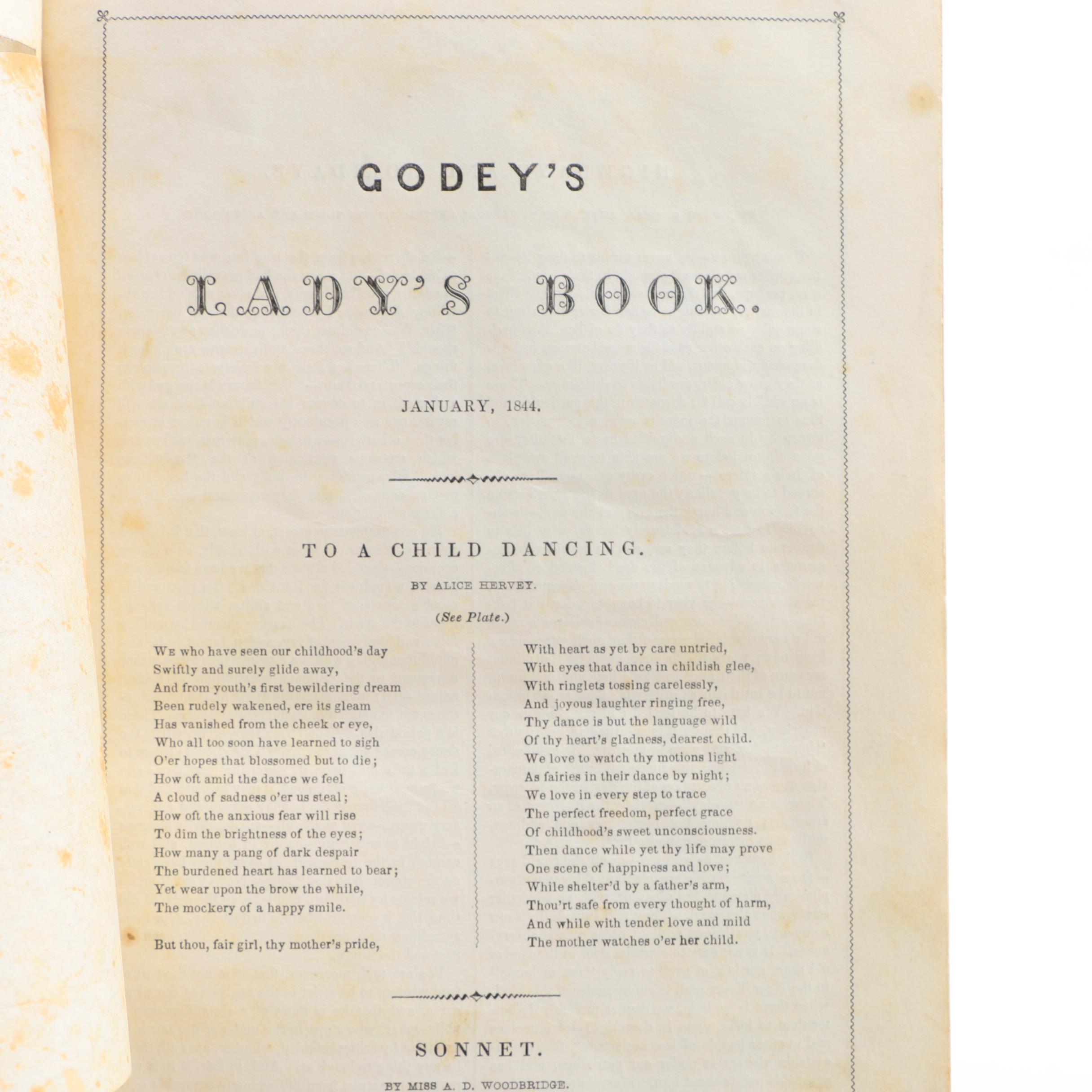 1844–1845 "Godey's Lady's Book" Bound Volumes