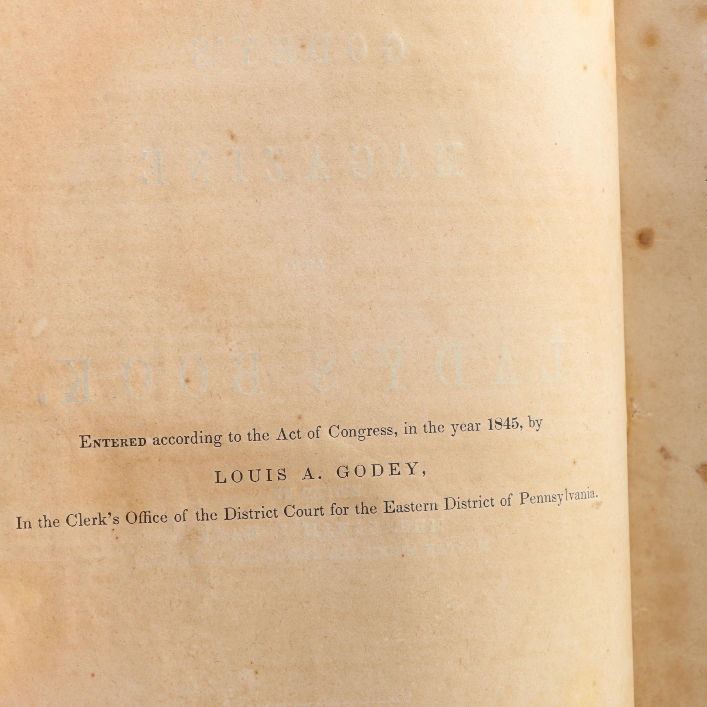 1844–1845 "Godey's Lady's Book" Bound Volumes