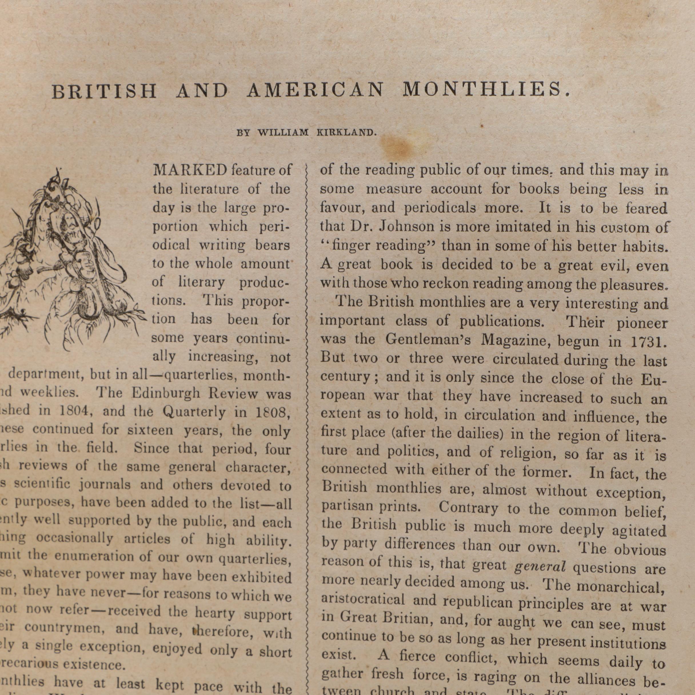 1844–1845 "Godey's Lady's Book" Bound Volumes