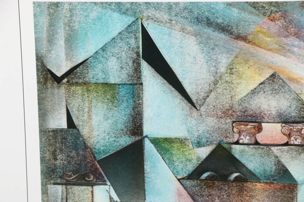 Pair of Armin Birkel Embellished Offset Lithographs on Paper