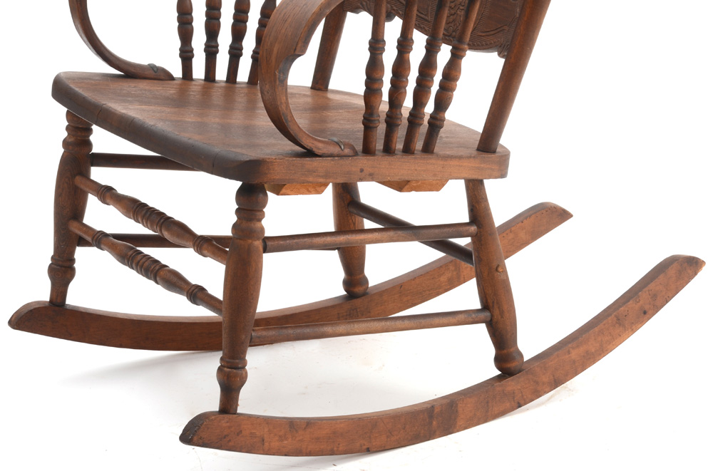 Antique Press-Back Rocking Chair
