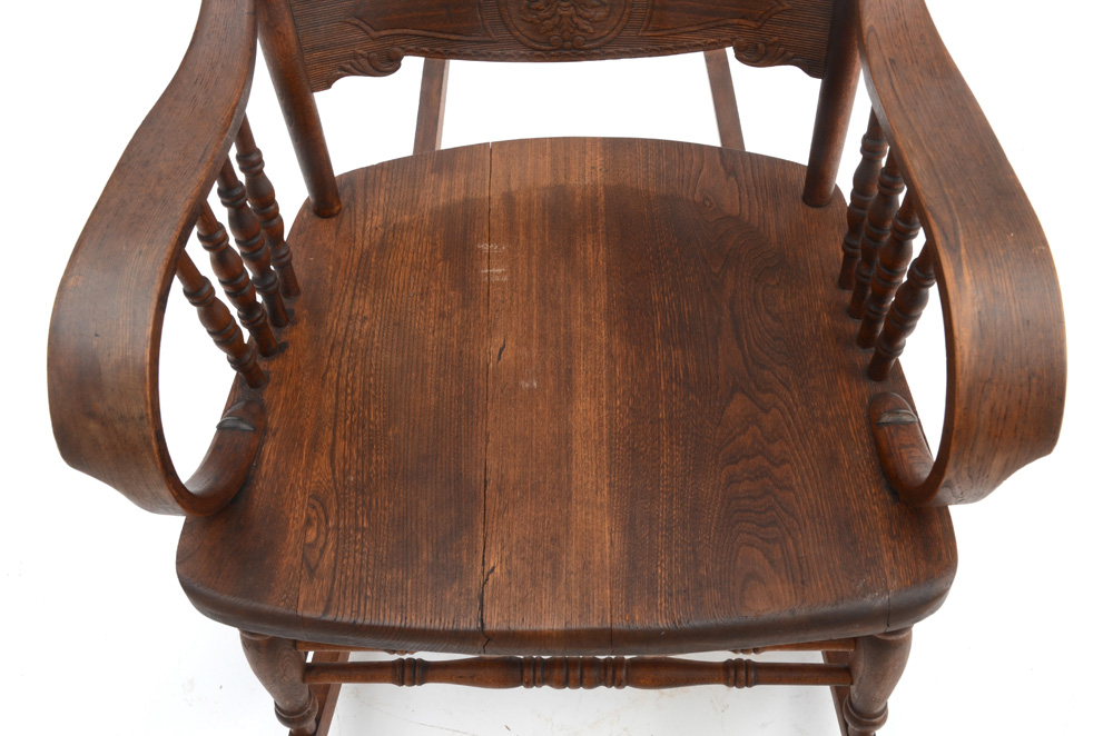 Antique Press-Back Rocking Chair