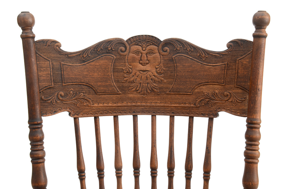 Antique Press-Back Rocking Chair