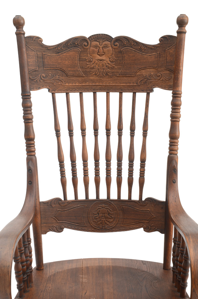 Antique Press-Back Rocking Chair