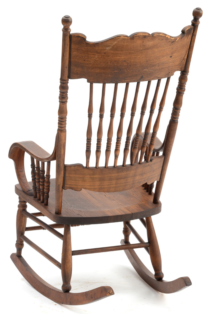 Antique Press-Back Rocking Chair
