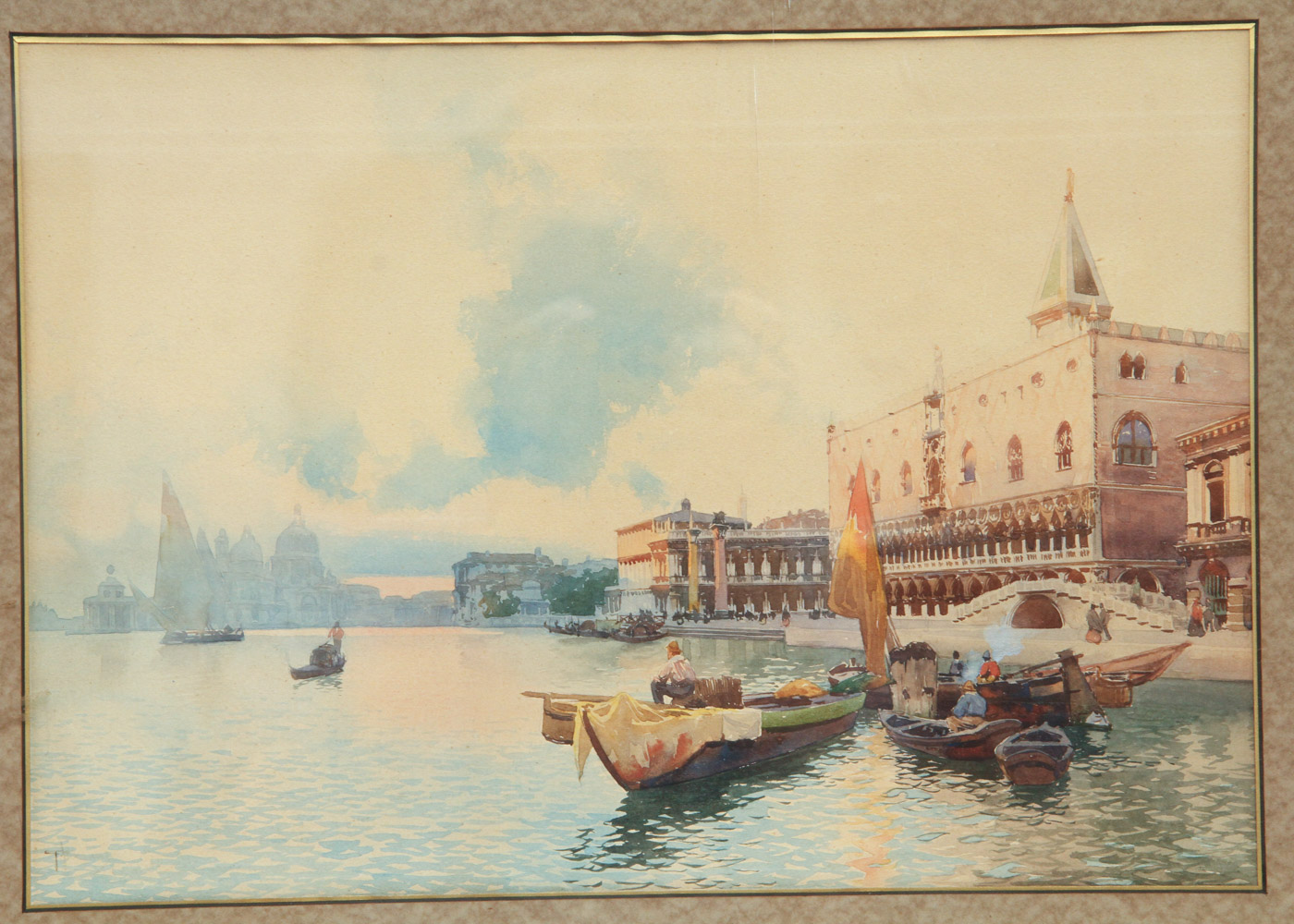 Watercolor Painting on Paper of Venice