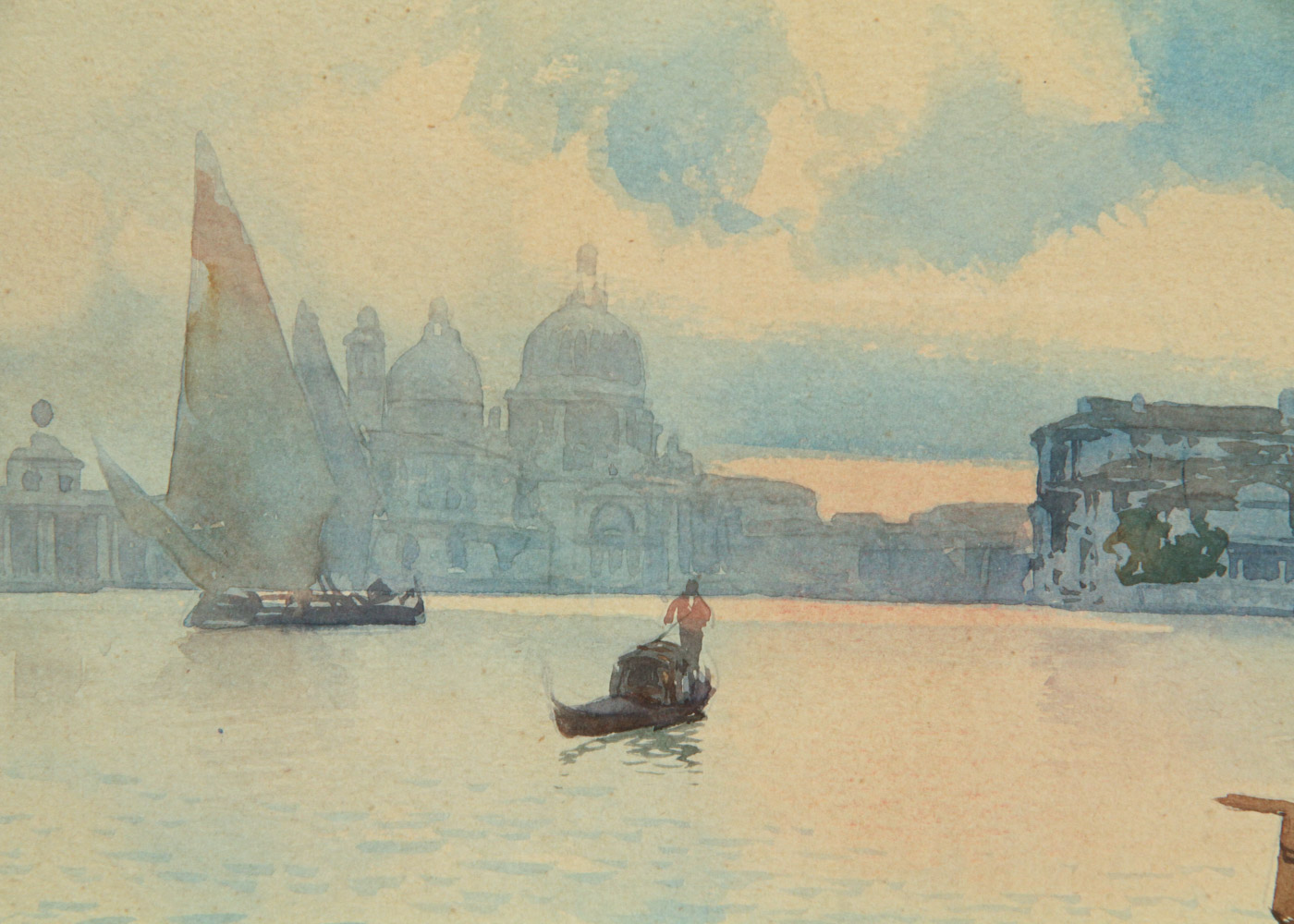 Watercolor Painting on Paper of Venice