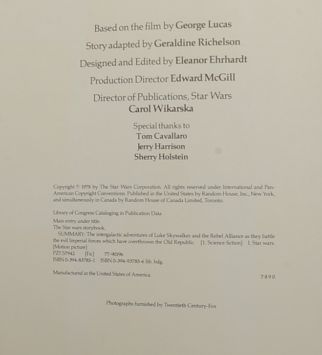 1978 Hardcover "The Star Wars Storybook"