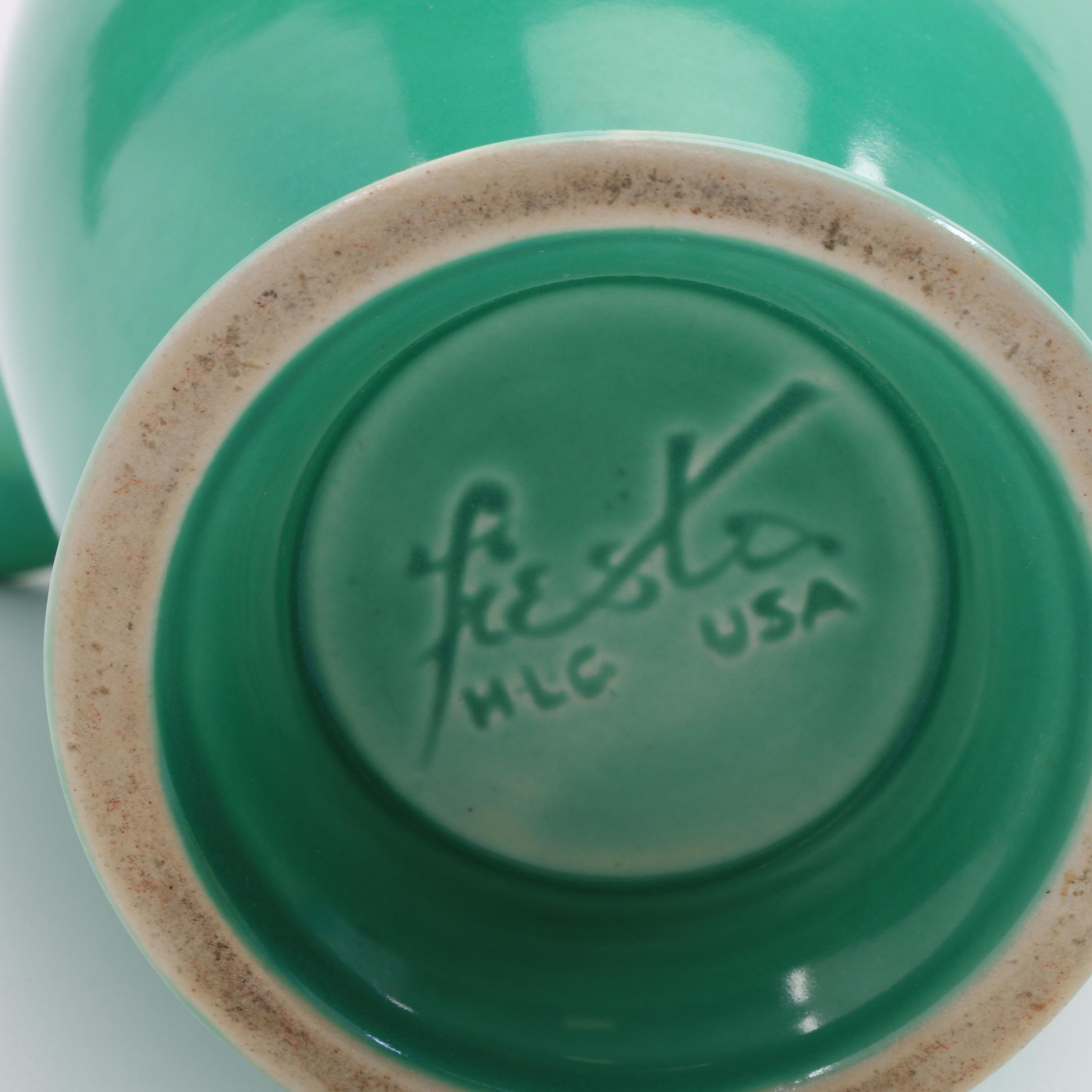 Green Fiesta Stick Handle Coffee Demitasse Pot