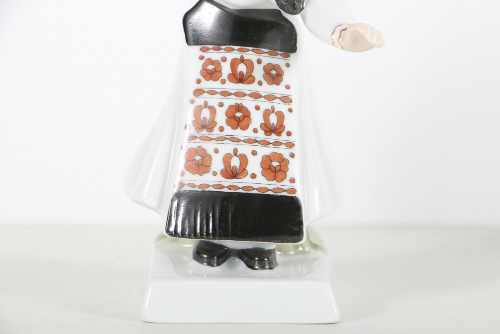 Three "Herend" Hand Painted Porcelain Wedding Figures