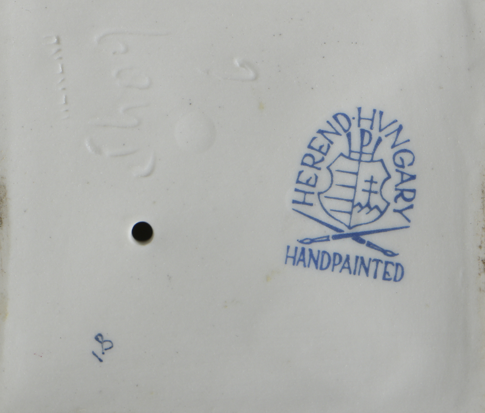 Three "Herend" Hand Painted Porcelain Wedding Figures