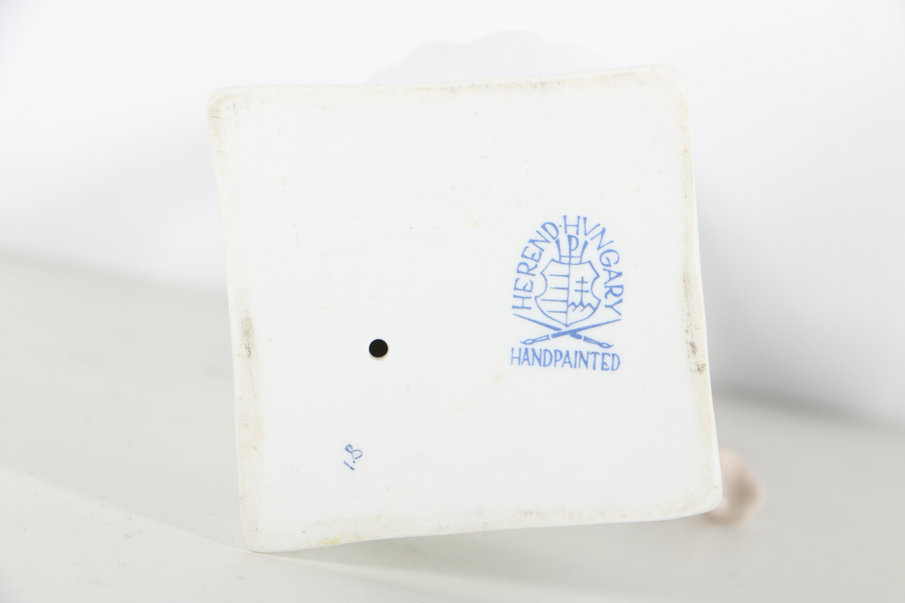 Three "Herend" Hand Painted Porcelain Wedding Figures