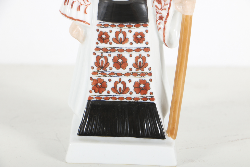 Three "Herend" Hand Painted Porcelain Wedding Figures