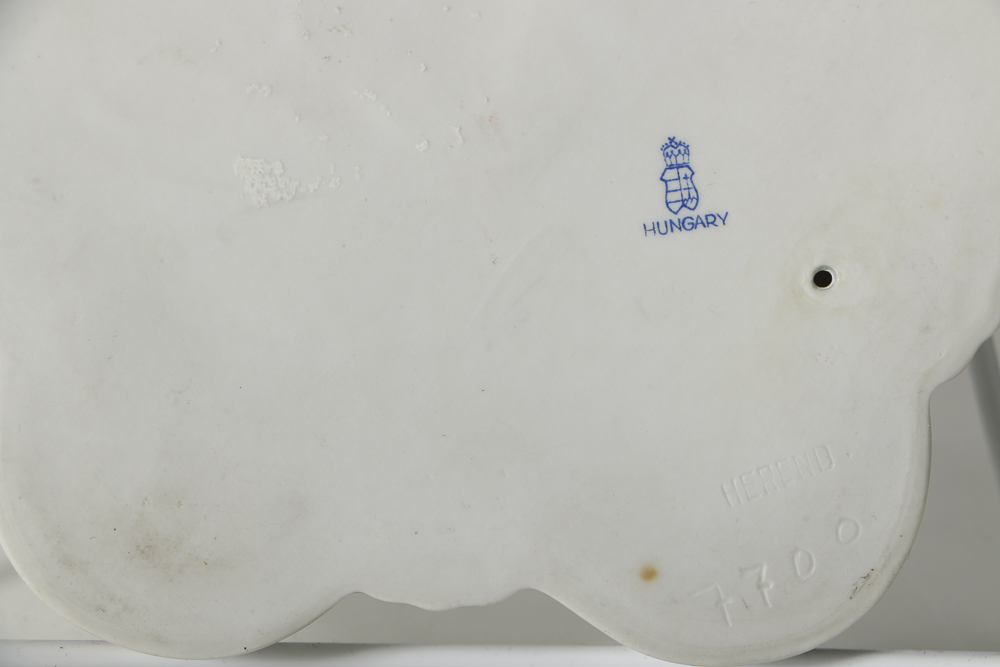 Two Herend Porcelain "Queen Victoria" Ashtrays