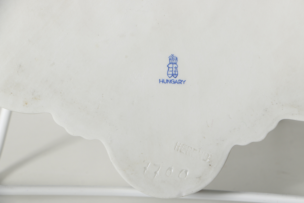 Two Herend Porcelain "Queen Victoria" Ashtrays