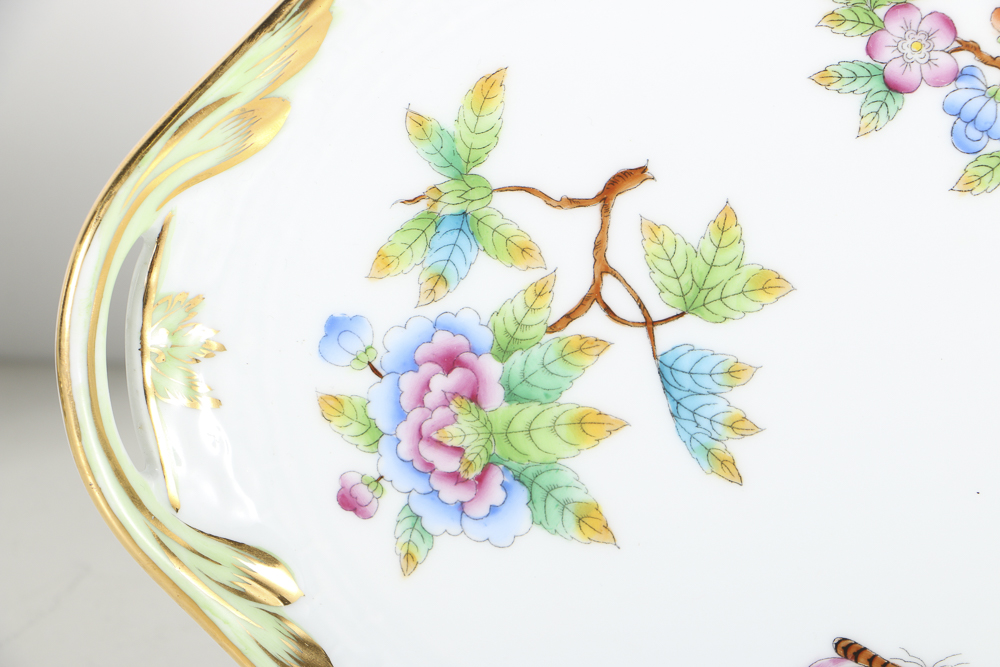 Herend "Queen Victoria" Hand Painted Pastry Set