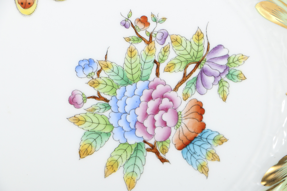 Herend "Queen Victoria" Hand Painted Pastry Set