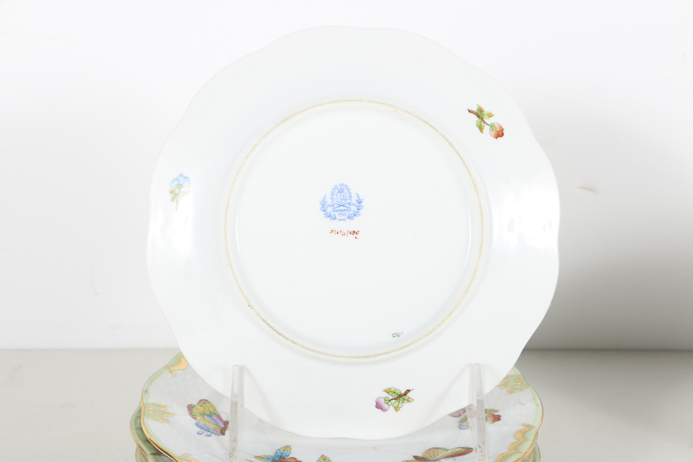 Herend "Queen Victoria" Hand Painted Pastry Set