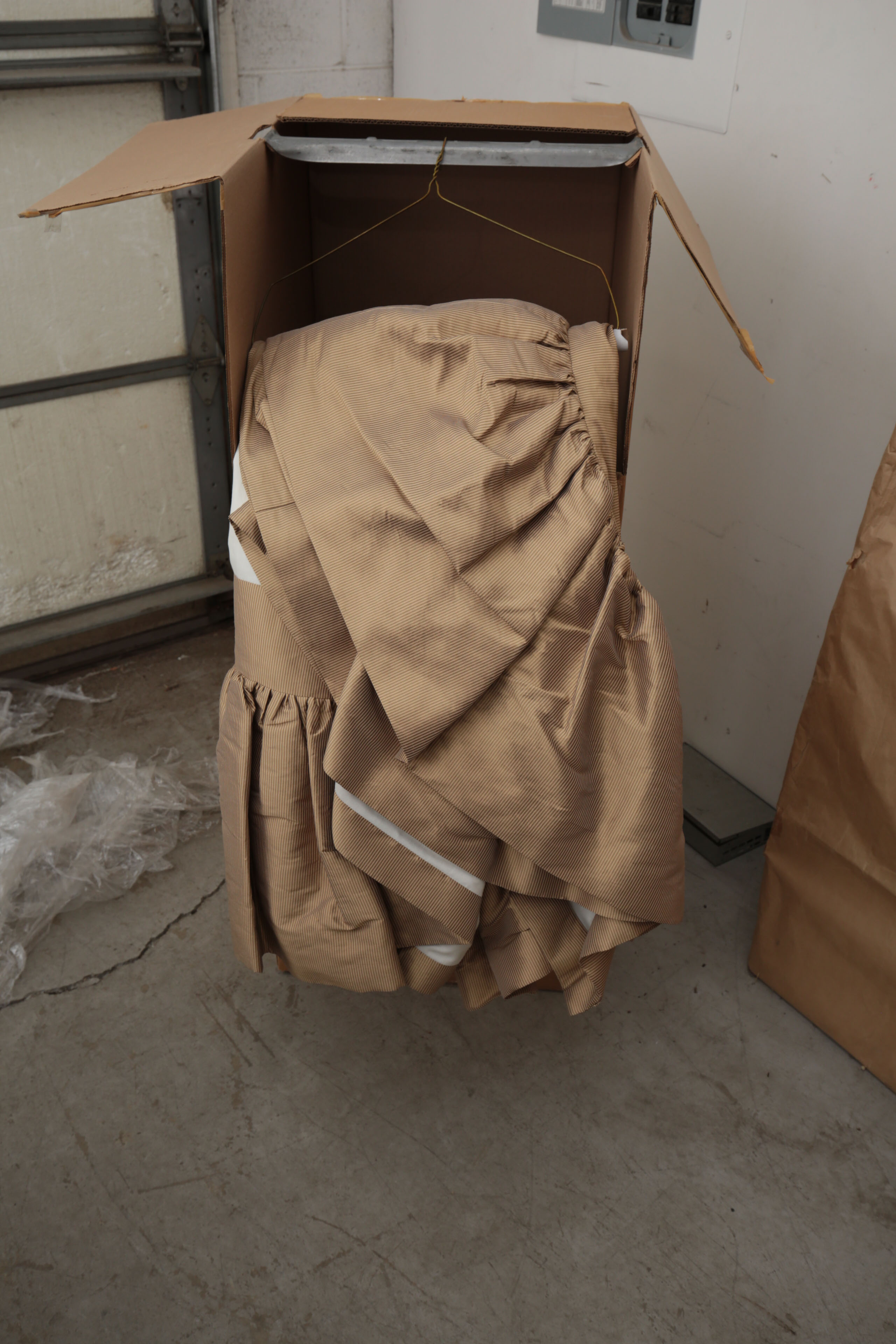 Silk Upholstered Twin Size Headboards by D. Langston and Bedding