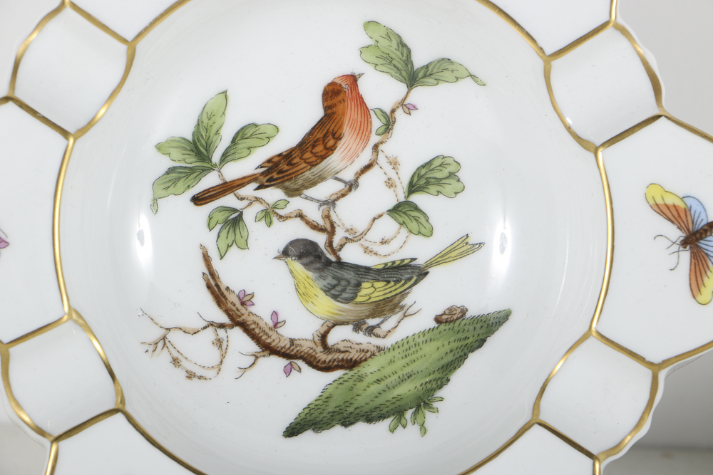 Herend "Rothschild Birds" Porcelain Mug, Candlestick and Ashtray