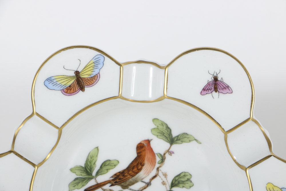 Herend "Rothschild Birds" Porcelain Mug, Candlestick and Ashtray