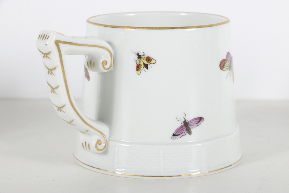 Herend "Rothschild Birds" Porcelain Mug, Candlestick and Ashtray