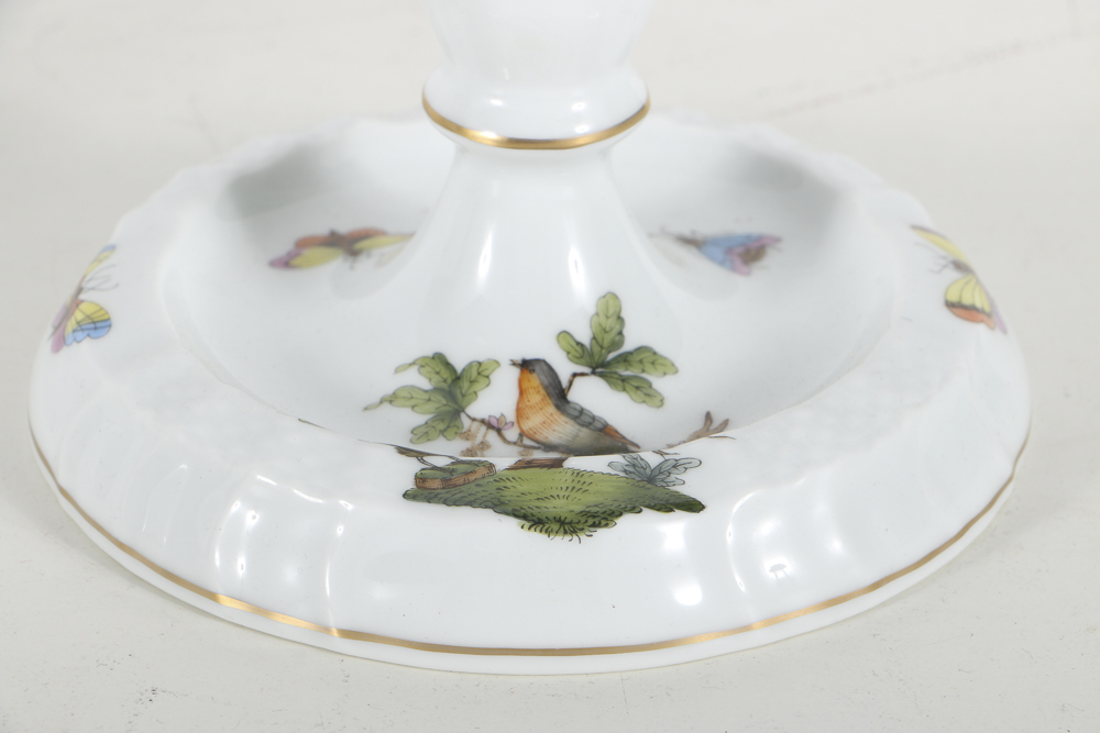 Herend "Rothschild Birds" Porcelain Mug, Candlestick and Ashtray