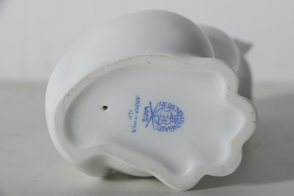 Herend White Porcelain Feline Figurines