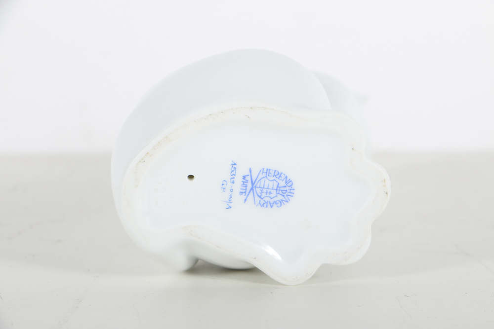 Herend White Porcelain Feline Figurines