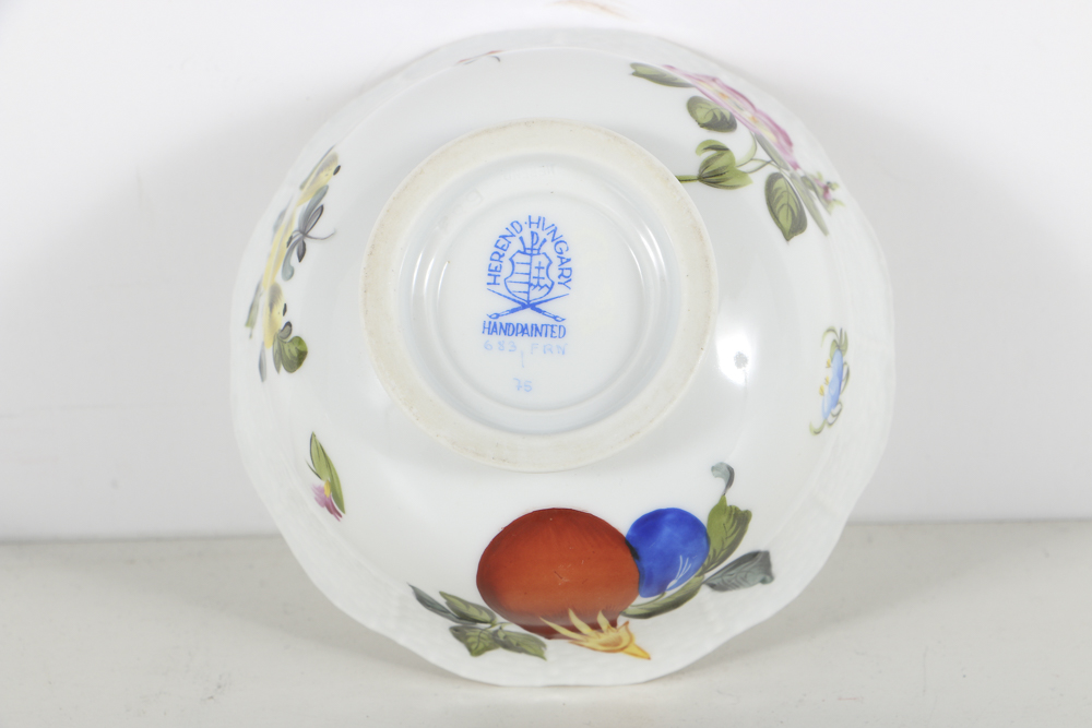 Herend Porcelain Sugar Bowls, Egg Cup and Pitcher