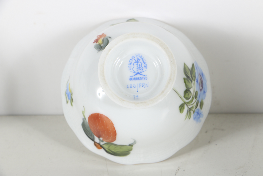 Herend Porcelain Sugar Bowls, Egg Cup and Pitcher