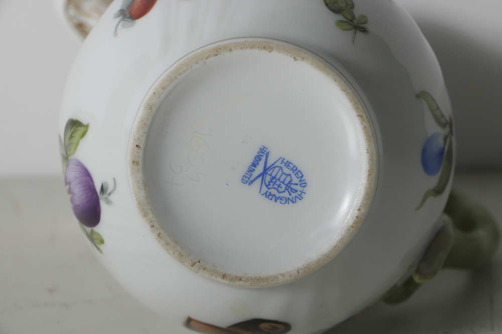 Herend Porcelain Sugar Bowls, Egg Cup and Pitcher