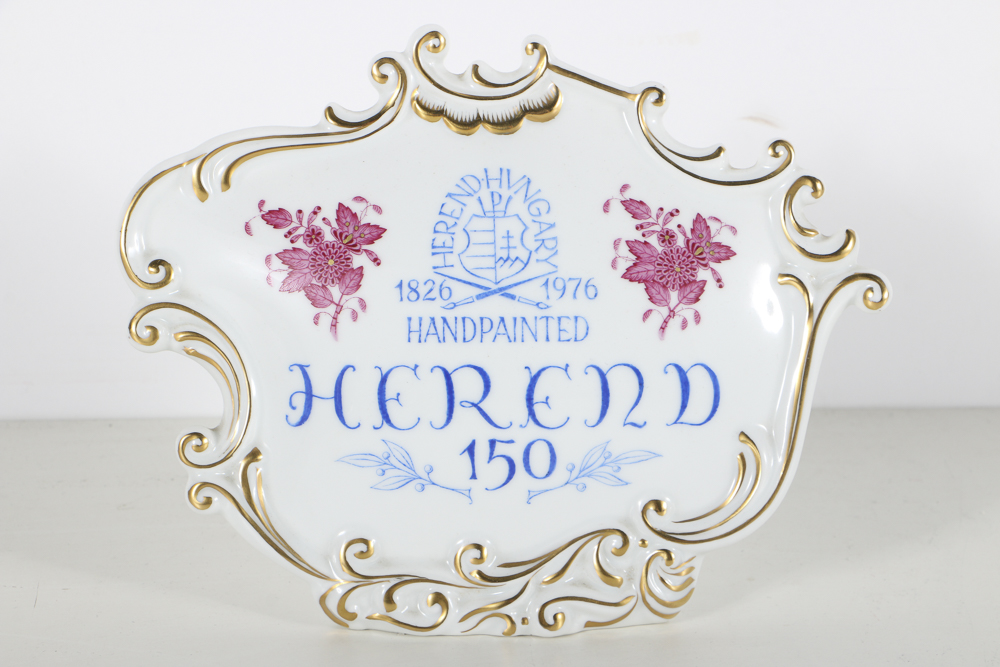 Pair of Herend Porcelain Merchandising Signs