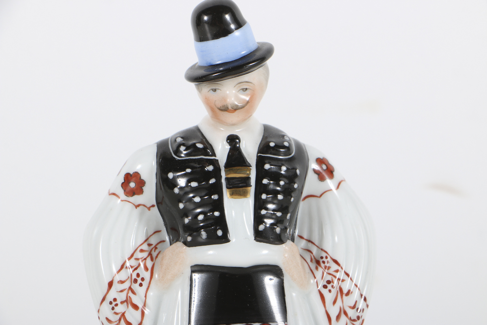 Rare "Herend" Hand Painted Porcelain Bride and Groom Figures