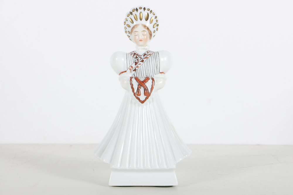 Rare "Herend" Hand Painted Porcelain Bride and Groom Figures