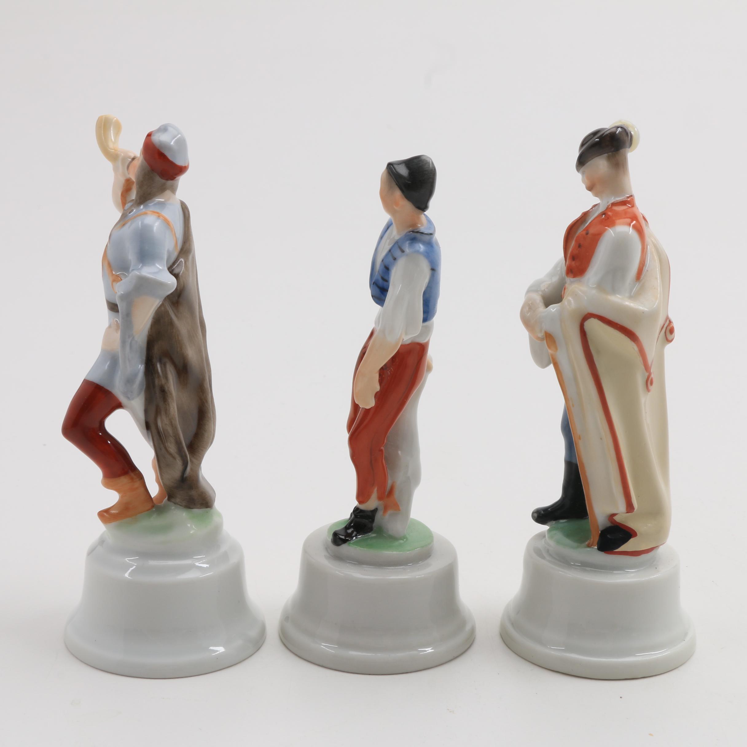 Three Herend Mini Porcelain Figurines