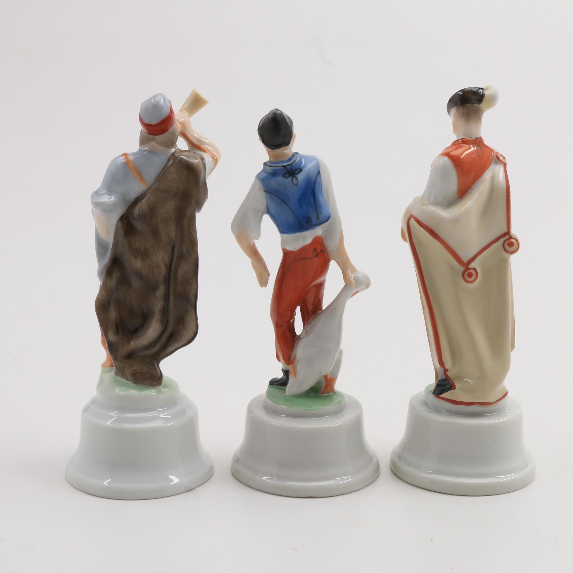Three Herend Mini Porcelain Figurines