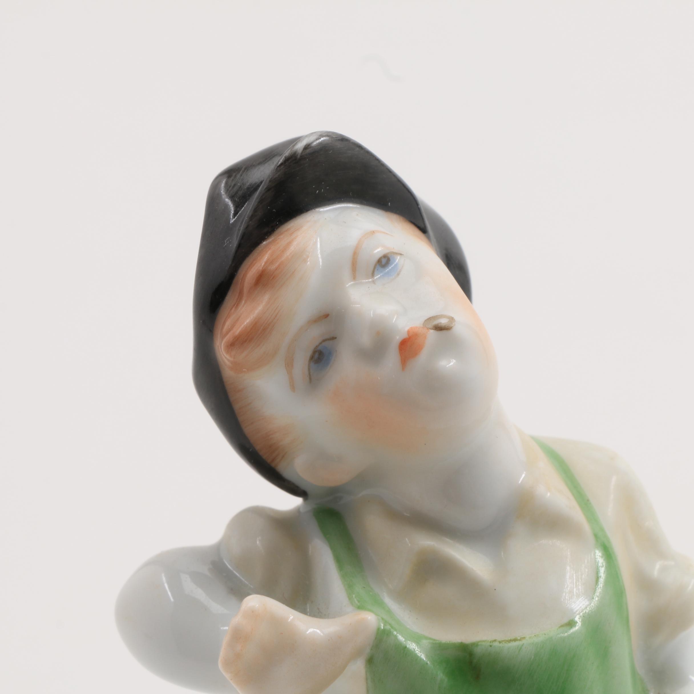 Herend Porcelain Figurine Of A Boy With Boots