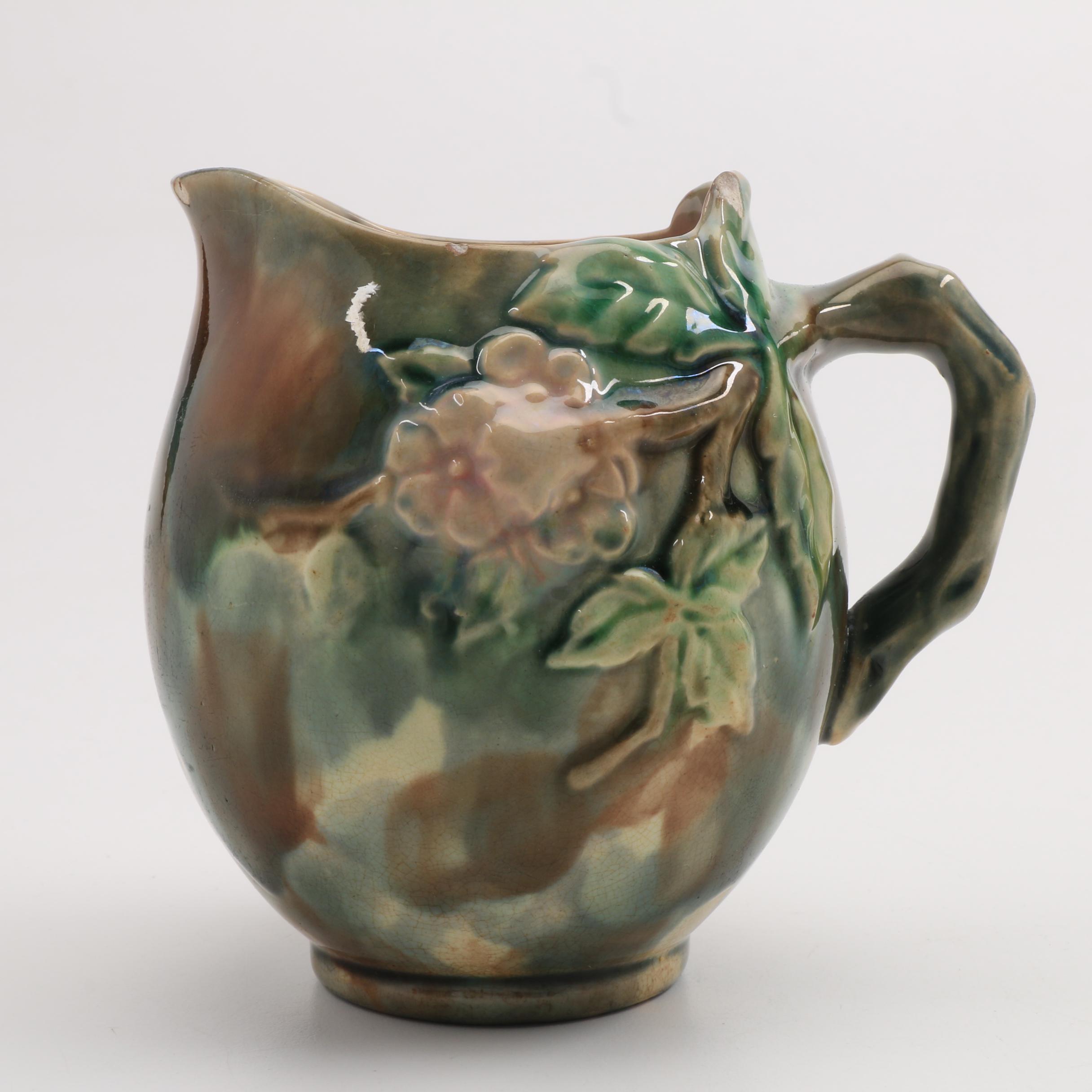 English Majolica Etruscan Pitcher