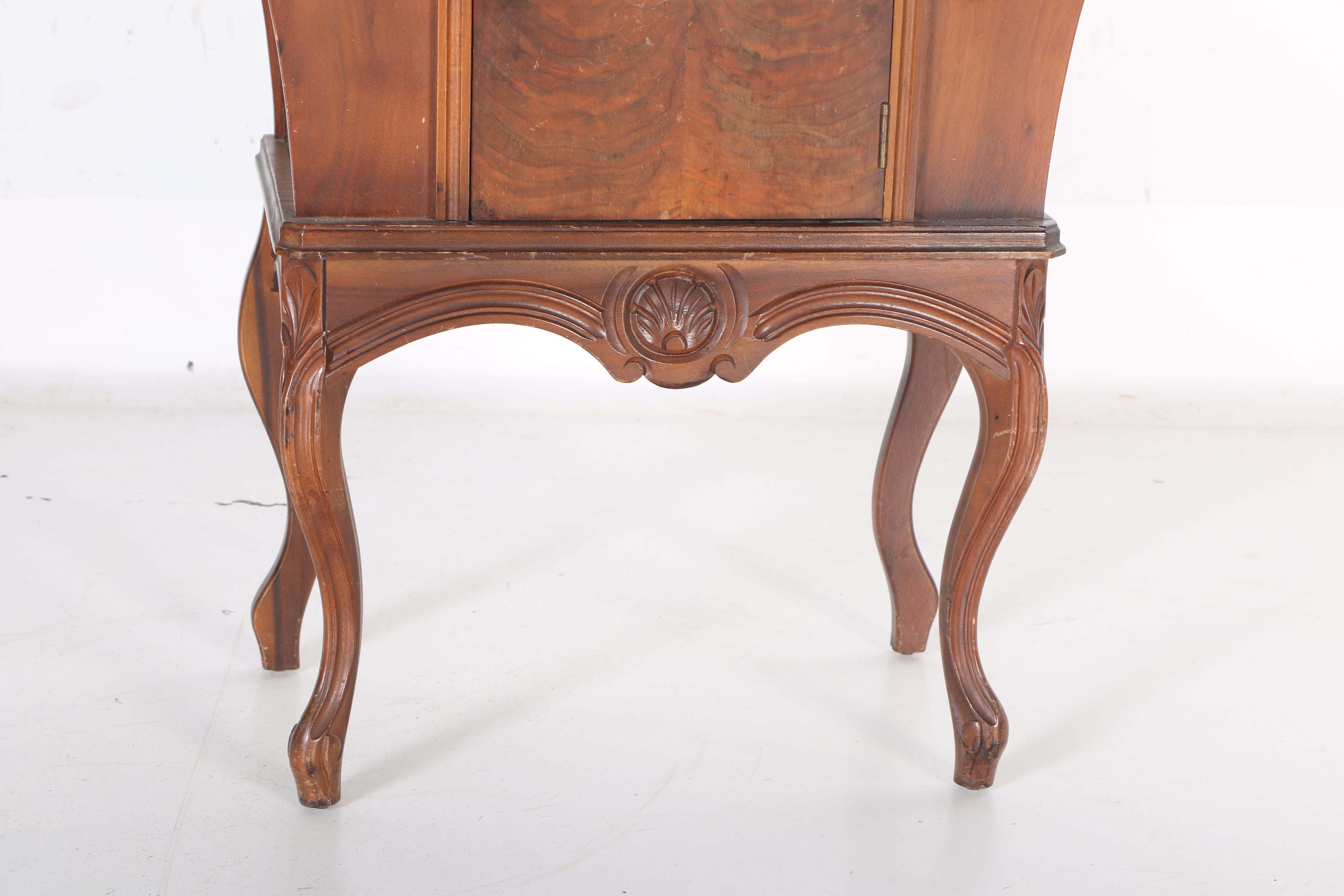 Vintage Queen Anne Style Walnut Humidor and Magazine Rack