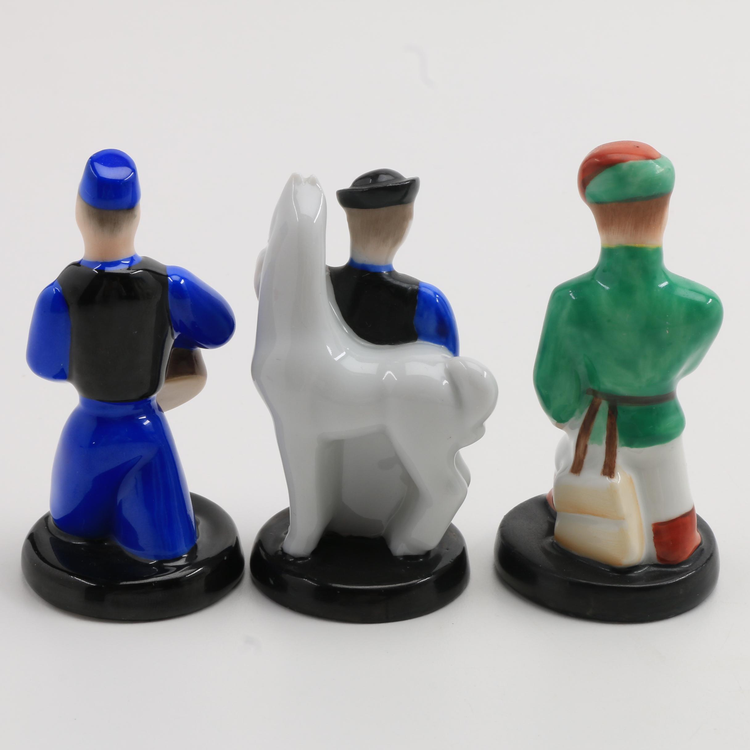 Three Small Herend Porcelain Chess Figurines