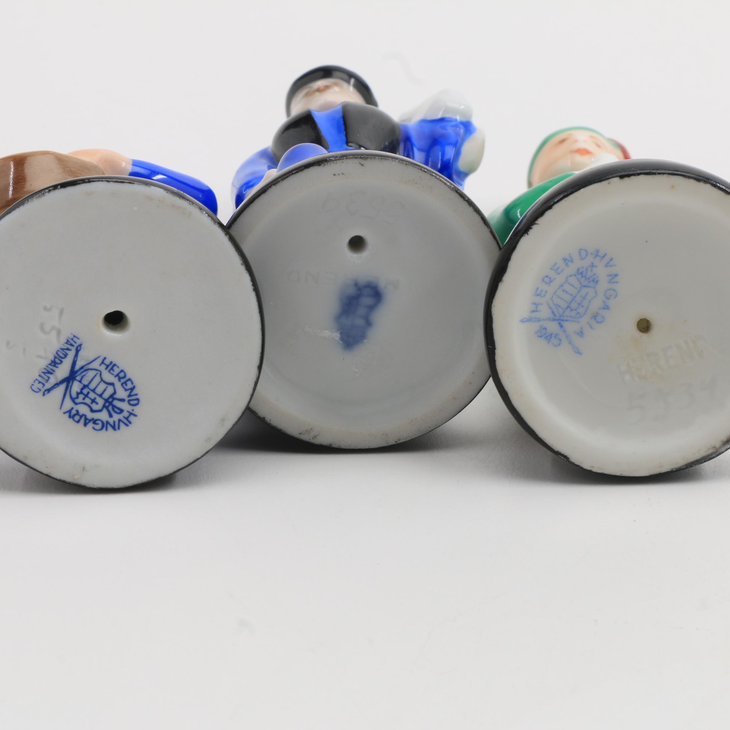 Three Small Herend Porcelain Chess Figurines